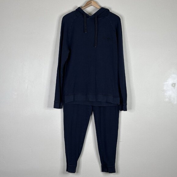 BOSS Hugo Boss Track Suit Mens M Hoodie Pants Navy Blue Logo Activewear - Picture 1 of 16